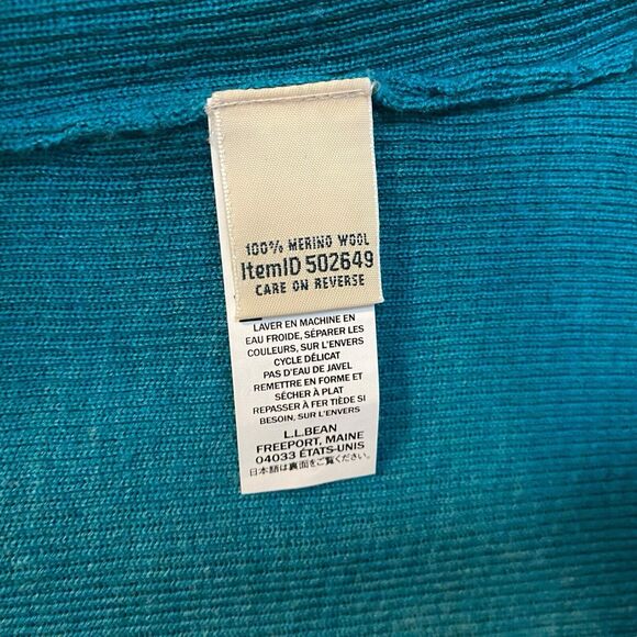 L.L. Bean Merino Wool Classic Open Front Cardigan Sweater Size Small Y2K Preppy - Picture 5 of 8